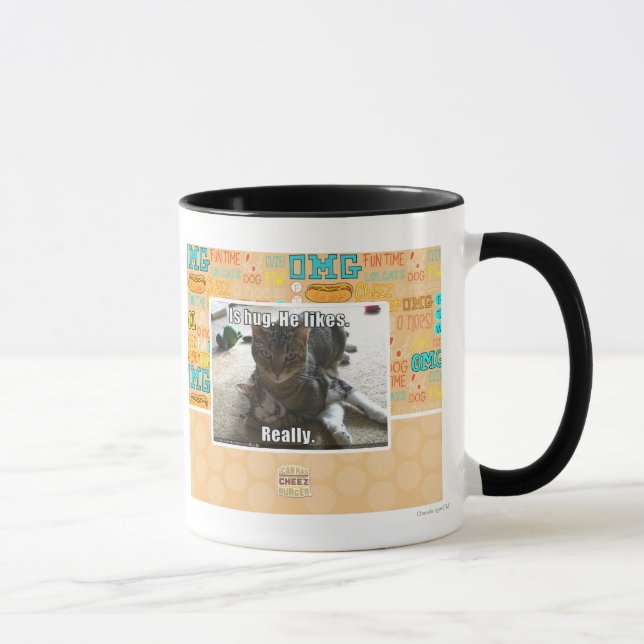 Is hug. He likes. Mug (Right)