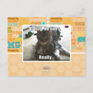 Is hug. He likes. Postcard