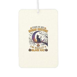 Is Human Costume Black Cat Halloween Moon_1 Air Freshener