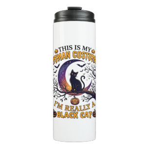 Is Human Costume Black Cat Halloween Moon_1 Thermal Tumbler