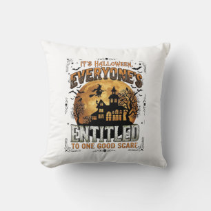 Is Human Costume French Bulldog Pumpkin Halloween_ Throw Pillow