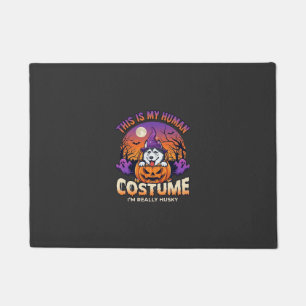 Is Human Costume Husky Pumpkin Halloween Ghosts_1 Doormat