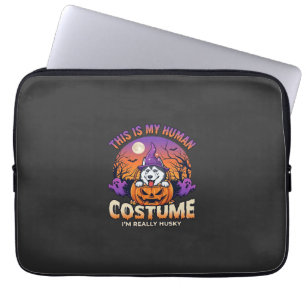 Is Human Costume Husky Pumpkin Halloween Ghosts_1 Laptop Sleeve