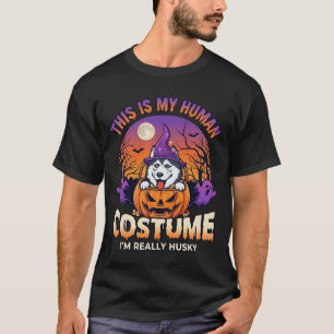 Is Human Costume Husky Pumpkin Halloween Ghosts_1 T-Shirt