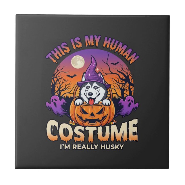Is Human Costume Husky Pumpkin Halloween Ghosts_1 Tile (Front)
