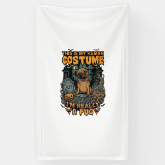 Is Human Costume Pug Halloween Pumpkin Tombstone_1 Banner