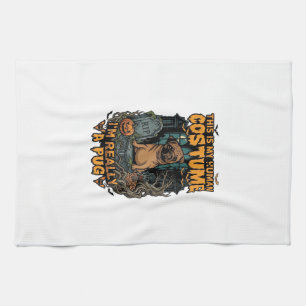 Is Human Costume Pug Halloween Pumpkin Tombstone_1 Kitchen Towel