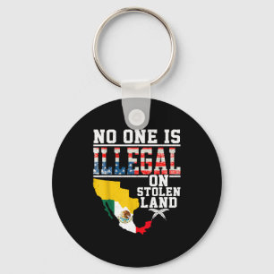 Is Illegal On Stolen Land Native Americans Keychain