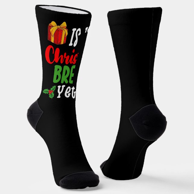 Is It Christmas Break Yet Funny Holiday Socks (Angled)