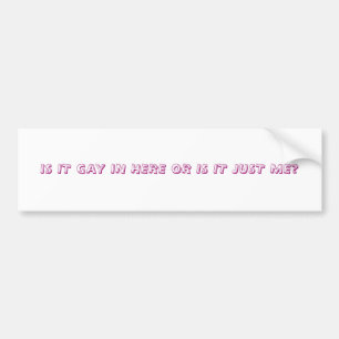 IS IT GAY IN HERE OR IS IT JUST ME? BUMPER STICKER