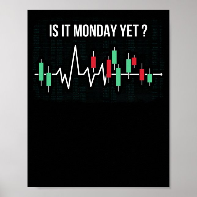 Is it Monday Yet Day Trading Stock Market Crypto Poster (Front)