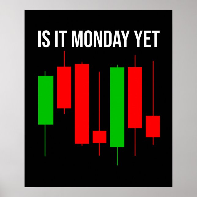 Is It Monday Yet Trading Funny Stock Trader Poster (Front)