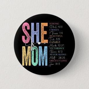 Is Mom Religious Believe Verses Christian Mothers 2 Inch Round Button