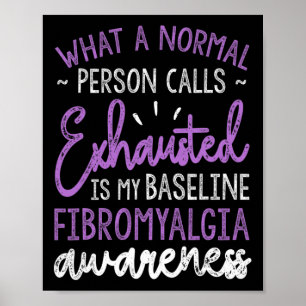 Is My Baseline Fibromyalgia Awareness Ribbon  Poster