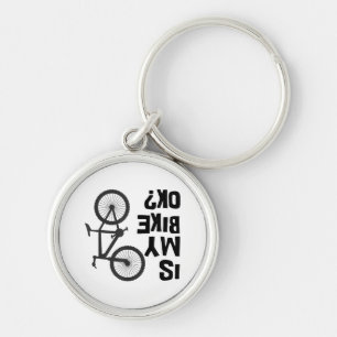 Is My Bike OK Funny Mountain Bike Keychain