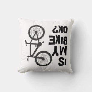 Is My Bike OK Funny Mountain Bike Throw Pillow