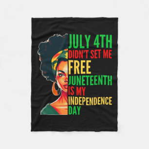 Is My Independence Day 1865 Messy Bun Women 1 Fleece Blanket