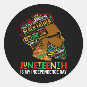 Is My Independence Day Black King Father's Day Classic Round Sticker