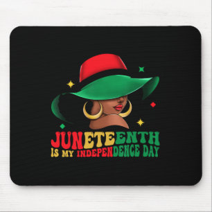 Is My Independence Day Black Women Hat Of Freedom  Mouse Pad