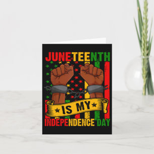 Is My Independence Day Free Ish Black Mens Womens  Card