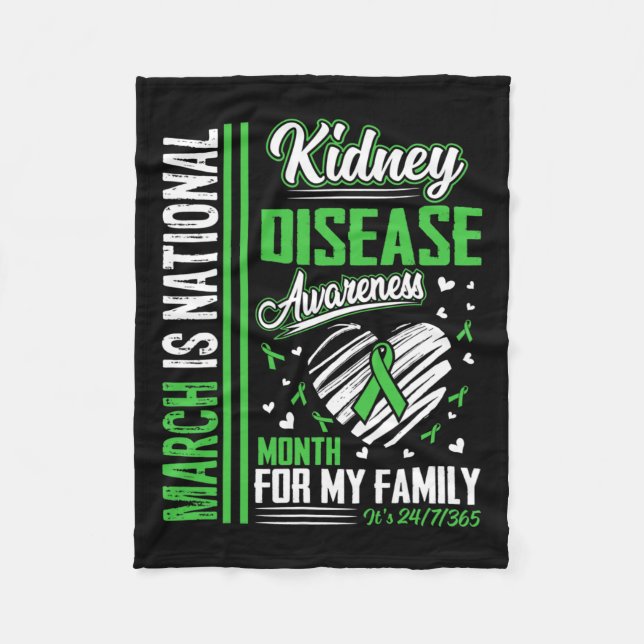 Is National Kidney Disease Awareness Month  Fleece Blanket (Front)