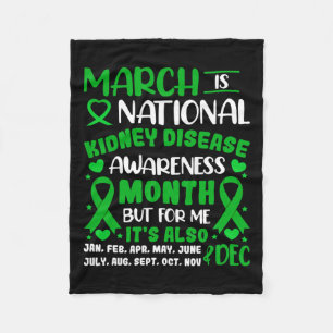 Is National Kidney Disease Awareness Month Men Wom Fleece Blanket