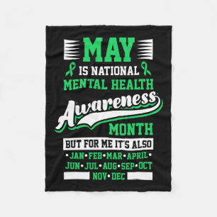Is National Mental Health Awareness Month Positive Fleece Blanket
