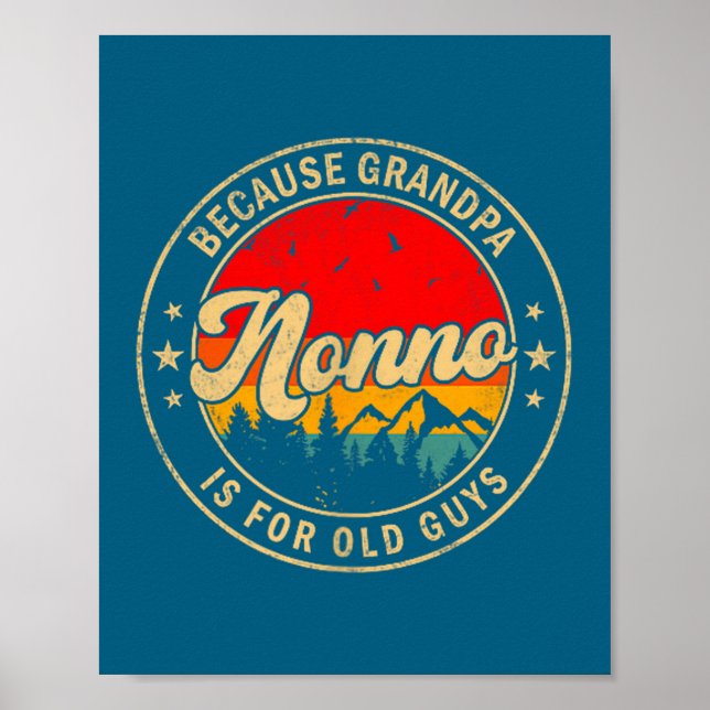 Is Nonno Because Grandpa Old Retro Poster (Front)