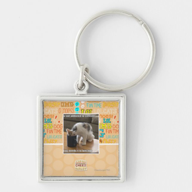 Is not addicted to caffeine keychain (Front)