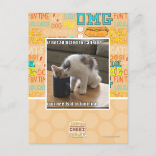 Is not addicted to caffeine postcard