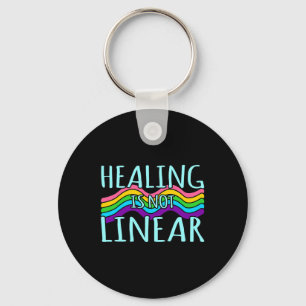 Is Not Linear Mental Health Awareness Graphic  Keychain