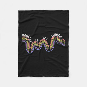 Is Not Linear Mental Health Awareness Rainbow  Fleece Blanket