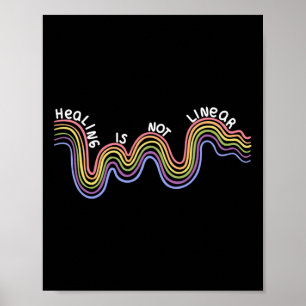 Is Not Linear Mental Health Awareness Rainbow Poster