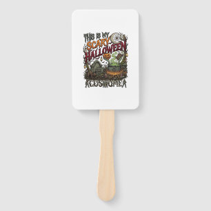 Is Scary Halloween Costume Cauldron Pumpkin Cat_1 Hand Fan