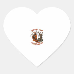 Is Scary Halloween Costume Orange Reaper Pumpkin_1 Heart Sticker