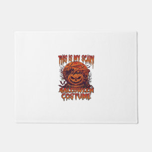 Is Scary Halloween Costume Pumpkin Spider Bat_1 Doormat