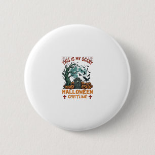 Is Scary Halloween Costume Tombstone Pumpkins Moon 2 Inch Round Button