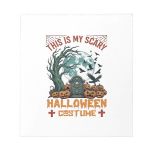 Is Scary Halloween Costume Tombstone Pumpkins Moon Notepad