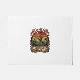 Is Scary Halloween Costume Witch Broom Cat Doormat