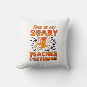 Is Scary Teacher Costume Halloween Witch Spider We Throw Pillow