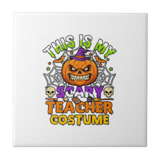Is Scary Teacher Costume Haloween Pumpkin Witch Ha Tile