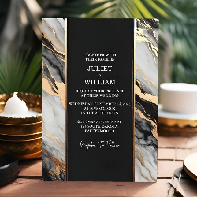 Is Sheer Natural Work Stacked Stone Marble Wedding Invitation (Creator Uploaded)