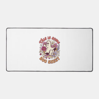 Is Some Boo Sheet Ghost Retro Flowers_1 Desk Mat