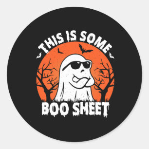 Is Some Boo Sheet Ghost Retro Funny Halloween  Classic Round Sticker