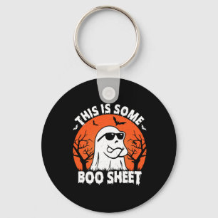 Is Some Boo Sheet Ghost Retro Funny Halloween Keychain