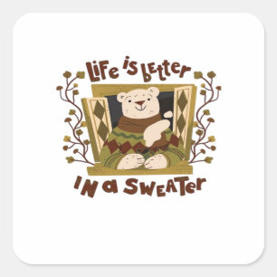 Is Sweater! Autumn It’s Fall Y’all Square Sticker