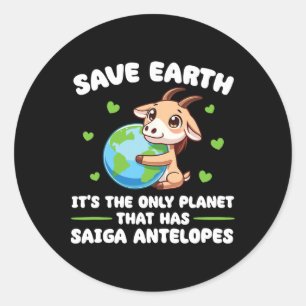 Is The Only Planet With Saiga Antelopes Earth Day Classic Round Sticker