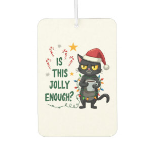 Is This Jolly Enough Black Cat Merry Christmas Tre Air Freshener