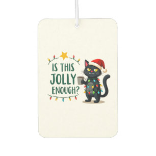 Is This Jolly Enough Black Cat Merry Christmas Tre Air Freshener