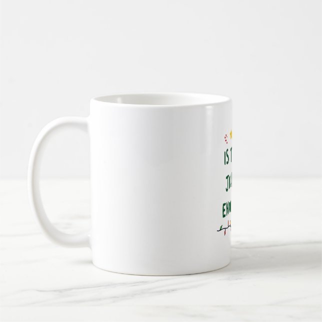 Is This Jolly Enough Black Cat Merry Christmas Tre Coffee Mug (Left)